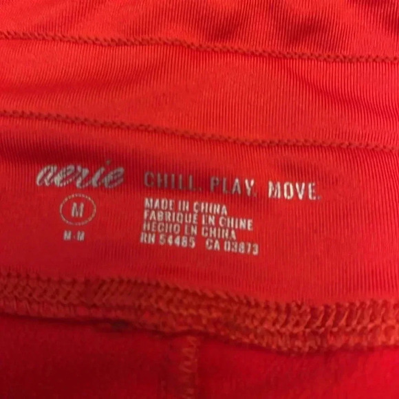 aerie red fleece joggers size medium - Picture 2 of 4